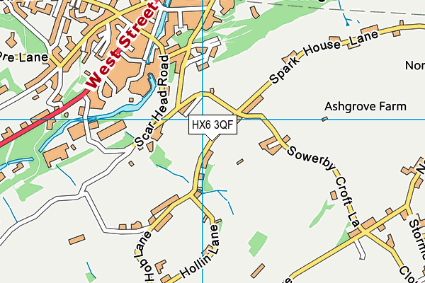 HX6 3QF map - OS VectorMap District (Ordnance Survey)