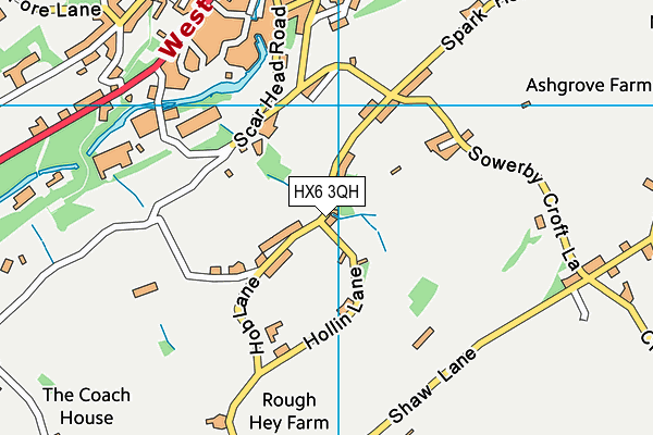 HX6 3QH map - OS VectorMap District (Ordnance Survey)