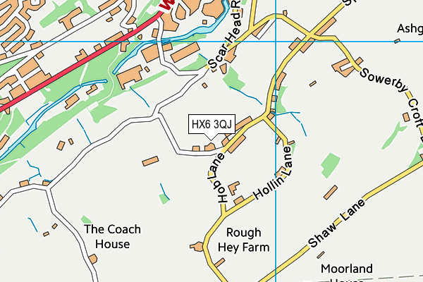 HX6 3QJ map - OS VectorMap District (Ordnance Survey)