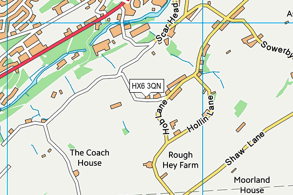 HX6 3QN map - OS VectorMap District (Ordnance Survey)