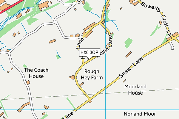 Ryburn Golf Club map (HX6 3QP) - OS VectorMap District (Ordnance Survey)