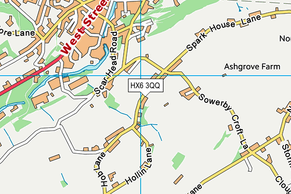 HX6 3QQ map - OS VectorMap District (Ordnance Survey)