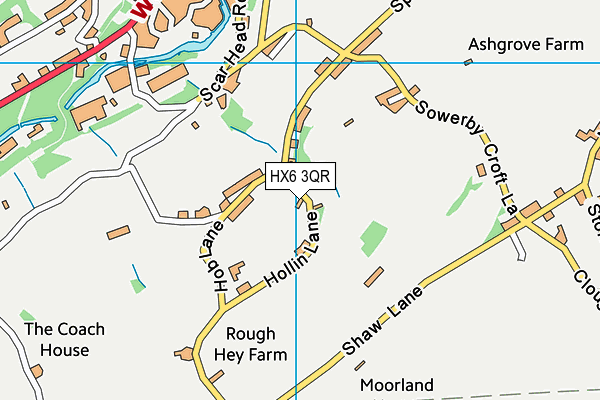 HX6 3QR map - OS VectorMap District (Ordnance Survey)