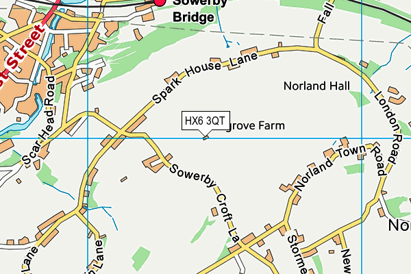 HX6 3QT map - OS VectorMap District (Ordnance Survey)