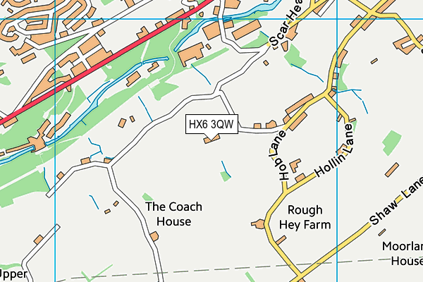 HX6 3QW map - OS VectorMap District (Ordnance Survey)
