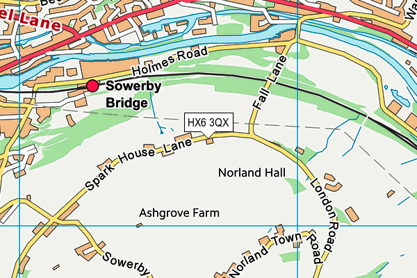 HX6 3QX map - OS VectorMap District (Ordnance Survey)