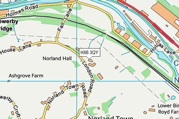 HX6 3QY map - OS VectorMap District (Ordnance Survey)