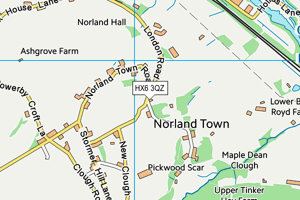 HX6 3QZ map - OS VectorMap District (Ordnance Survey)