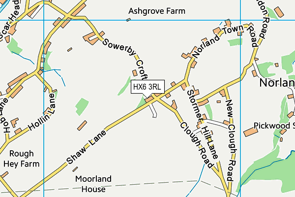 HX6 3RL map - OS VectorMap District (Ordnance Survey)