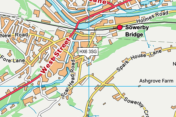 HX6 3SG map - OS VectorMap District (Ordnance Survey)