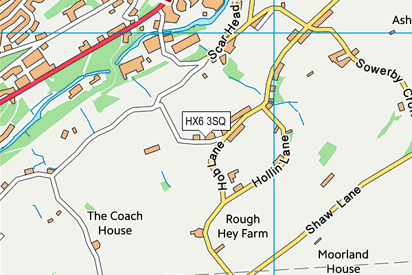 HX6 3SQ map - OS VectorMap District (Ordnance Survey)