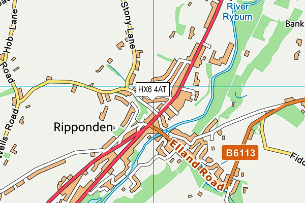 HX6 4AT map - OS VectorMap District (Ordnance Survey)