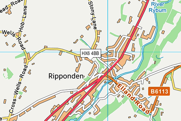 HX6 4BB map - OS VectorMap District (Ordnance Survey)