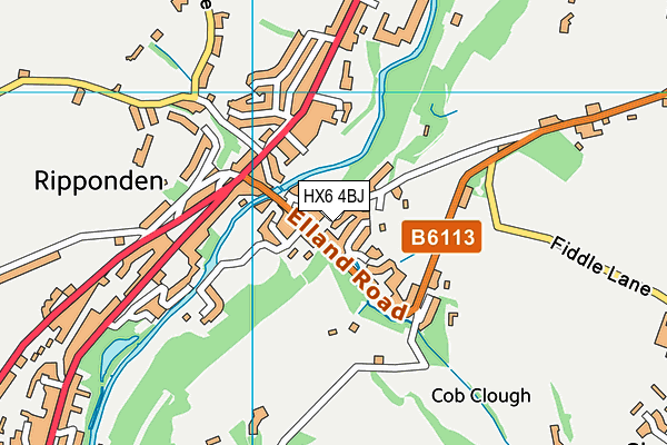 HX6 4BJ map - OS VectorMap District (Ordnance Survey)