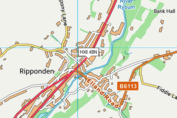 HX6 4BN map - OS VectorMap District (Ordnance Survey)