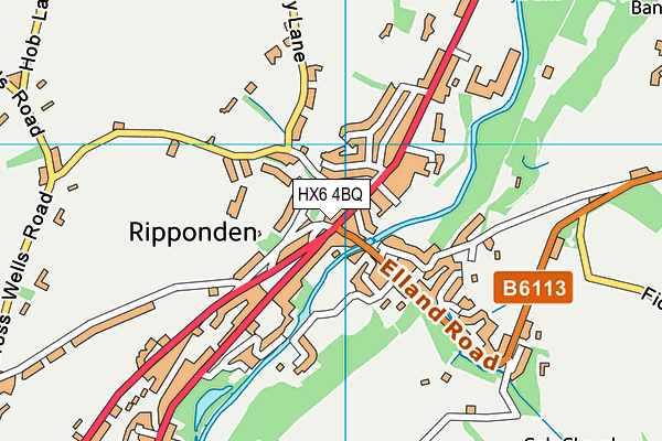 HX6 4BQ map - OS VectorMap District (Ordnance Survey)