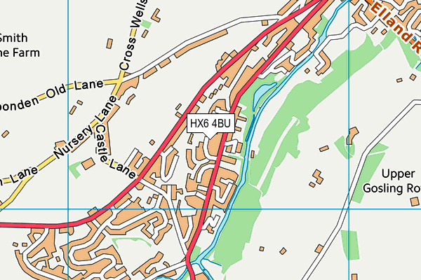 HX6 4BU map - OS VectorMap District (Ordnance Survey)