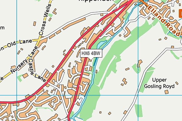 HX6 4BW map - OS VectorMap District (Ordnance Survey)