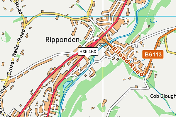 HX6 4BX map - OS VectorMap District (Ordnance Survey)