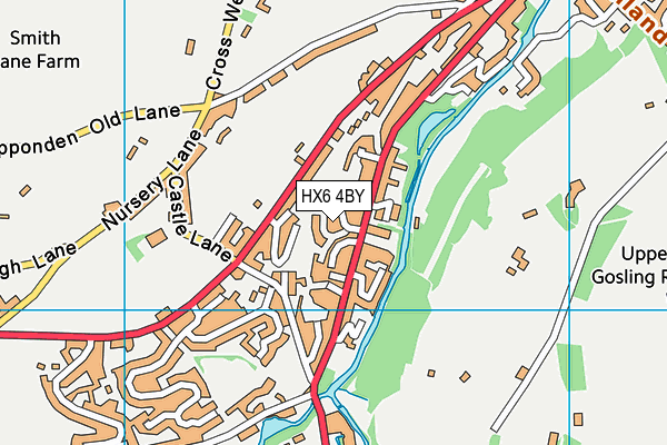 HX6 4BY map - OS VectorMap District (Ordnance Survey)