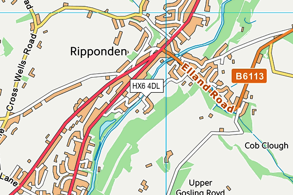 HX6 4DL map - OS VectorMap District (Ordnance Survey)