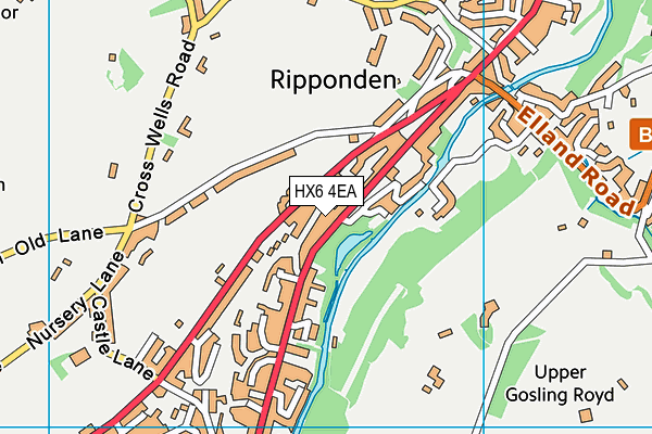 HX6 4EA map - OS VectorMap District (Ordnance Survey)