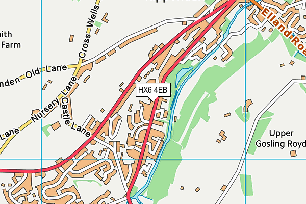 HX6 4EB map - OS VectorMap District (Ordnance Survey)