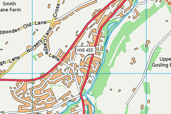 HX6 4EE map - OS VectorMap District (Ordnance Survey)