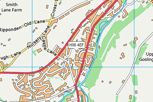 HX6 4EF map - OS VectorMap District (Ordnance Survey)