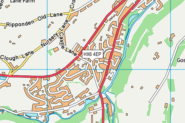 HX6 4EP map - OS VectorMap District (Ordnance Survey)