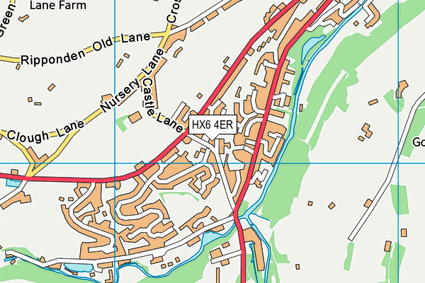 HX6 4ER map - OS VectorMap District (Ordnance Survey)