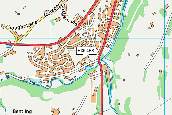 HX6 4ES map - OS VectorMap District (Ordnance Survey)