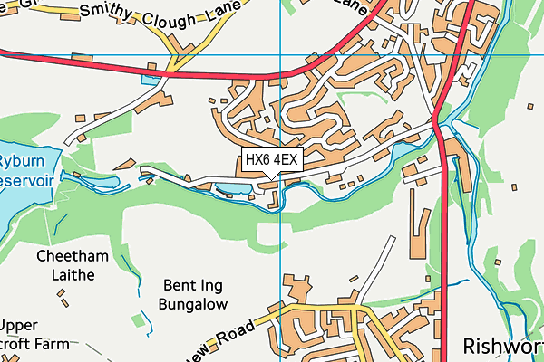 HX6 4EX map - OS VectorMap District (Ordnance Survey)