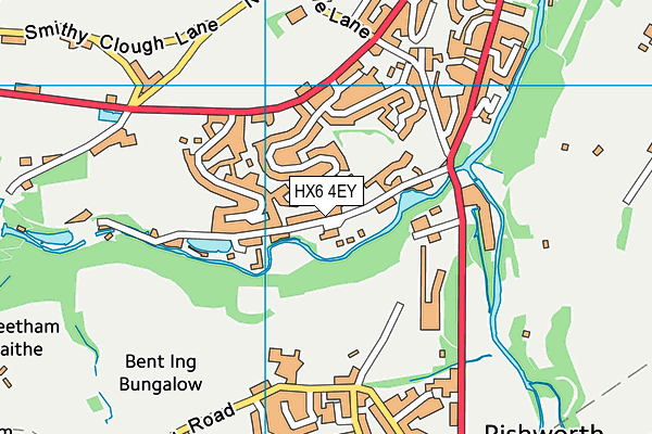 HX6 4EY map - OS VectorMap District (Ordnance Survey)