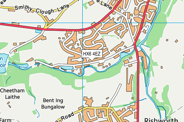 HX6 4EZ map - OS VectorMap District (Ordnance Survey)