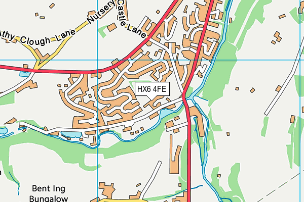 HX6 4FE map - OS VectorMap District (Ordnance Survey)