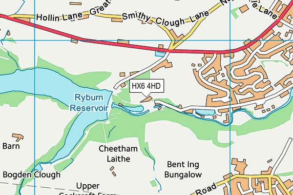 HX6 4HD map - OS VectorMap District (Ordnance Survey)