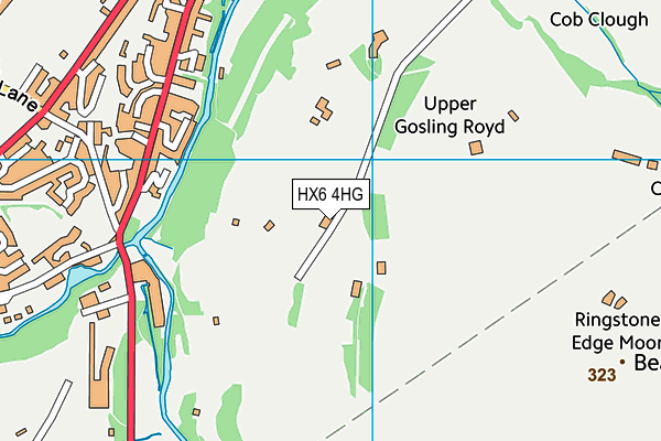 HX6 4HG map - OS VectorMap District (Ordnance Survey)