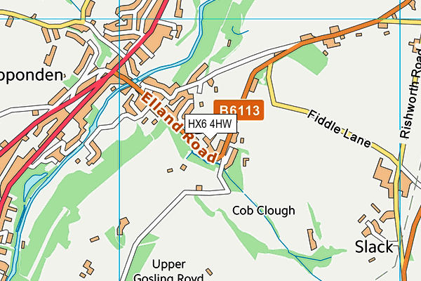 HX6 4HW map - OS VectorMap District (Ordnance Survey)