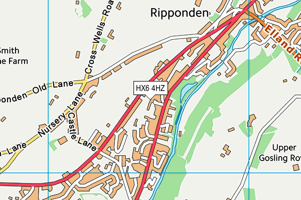 HX6 4HZ map - OS VectorMap District (Ordnance Survey)