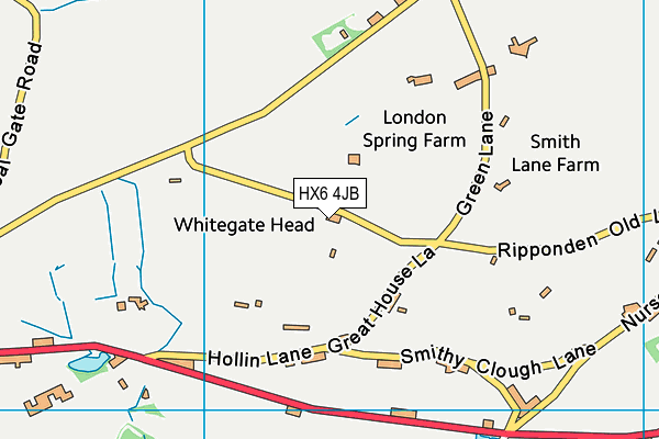 HX6 4JB map - OS VectorMap District (Ordnance Survey)