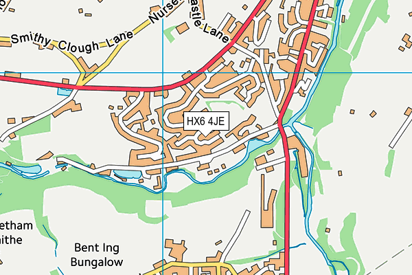 HX6 4JE map - OS VectorMap District (Ordnance Survey)