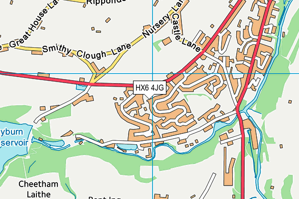 HX6 4JG map - OS VectorMap District (Ordnance Survey)