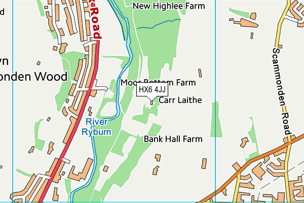 HX6 4JJ map - OS VectorMap District (Ordnance Survey)