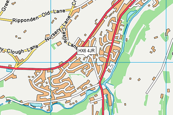 HX6 4JR map - OS VectorMap District (Ordnance Survey)