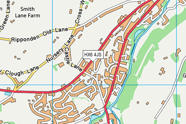 HX6 4JS map - OS VectorMap District (Ordnance Survey)