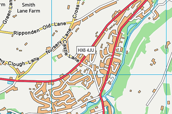 HX6 4JU map - OS VectorMap District (Ordnance Survey)