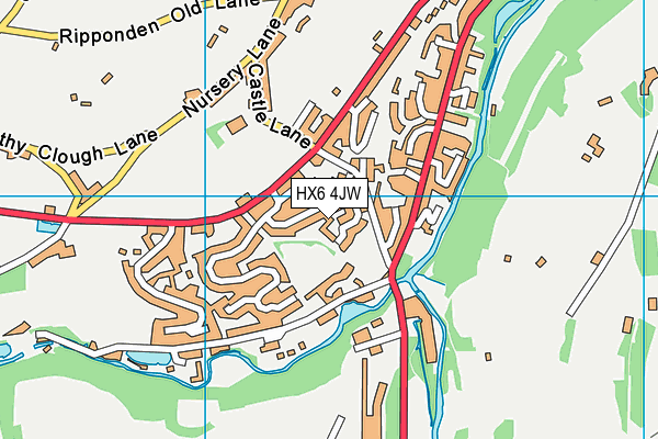 HX6 4JW map - OS VectorMap District (Ordnance Survey)