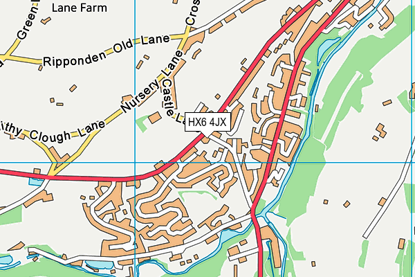 HX6 4JX map - OS VectorMap District (Ordnance Survey)