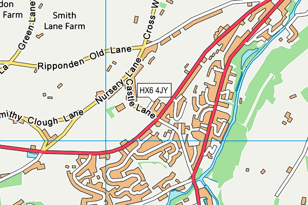 HX6 4JY map - OS VectorMap District (Ordnance Survey)